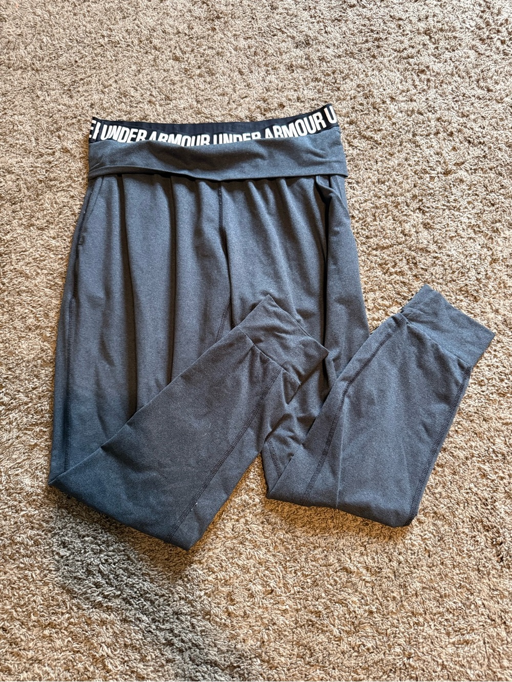 Under Armour Charcoal Gray Logo Waistband Leggings